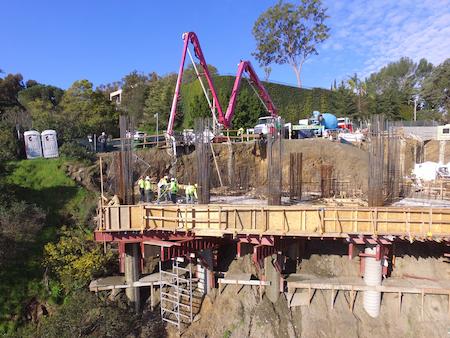 TROYCO Team installing Piles for a big Concrete Podium Deck.