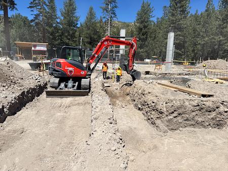TROYCO excavating in preparation for their commerical project in Mammoth Lakes, CA