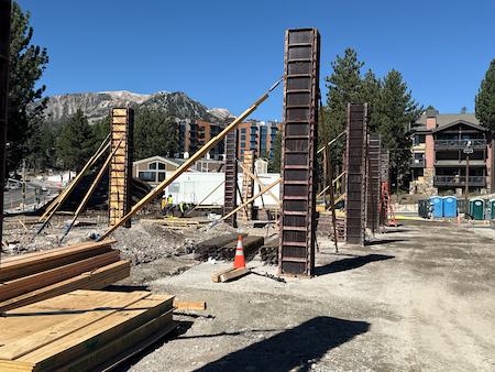 Concrete Forms being set for Concrete Columns in Mammoth Lakes, CA